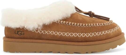 Ugg Suède Alpine Mules met Schapenvachtkraag Brown Dames