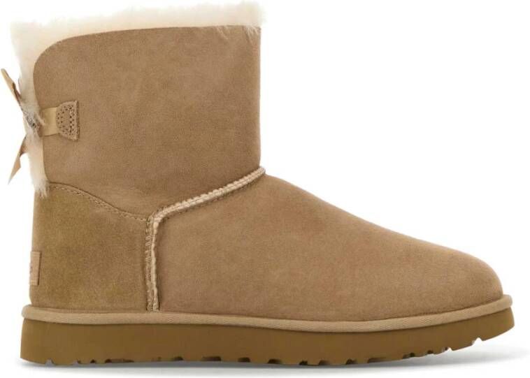 Ugg Suède Bow Enkellaarzen Beige Dames