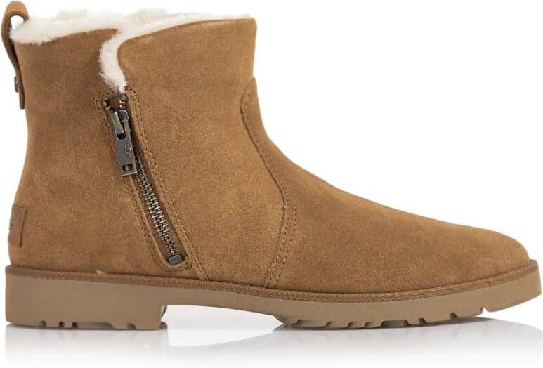 Ugg Suède Enkellaarzen Bruin Wolvoering Brown Dames