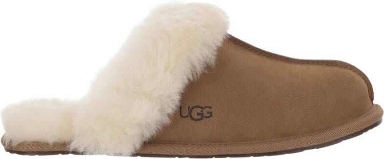 Ugg Suède Leren Schapenvacht Muiltjes Bruin Brown Dames