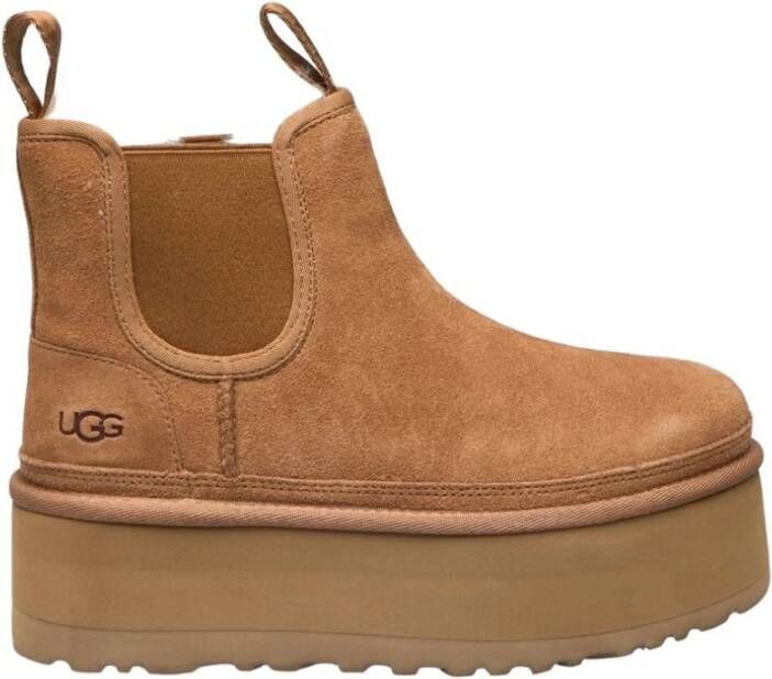 Ugg Suède Platform Chelsea Schoenen Brown Dames