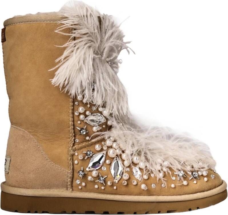 Ugg Suede Stone Enkellaarzen Beige Dames