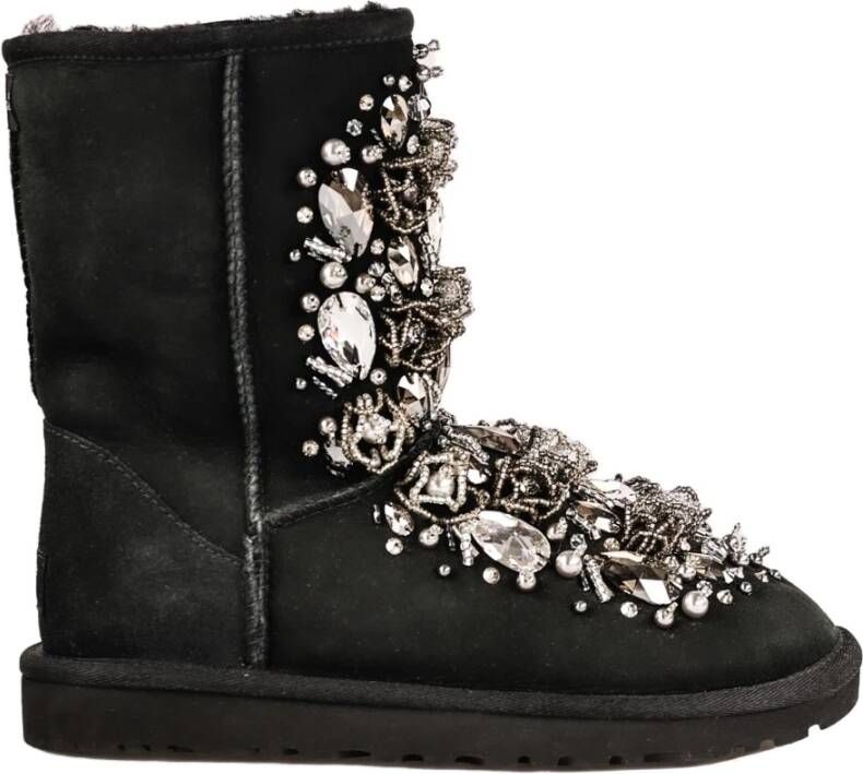 Ugg Suede Stone Enkellaarzen Black Dames