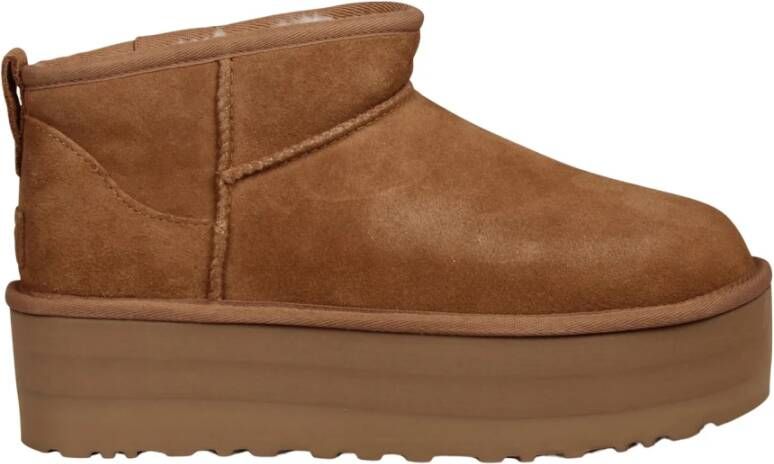 Ugg Ultra Mini Enkellaars Platform Brown Dames