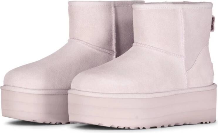 Ugg Velours Plateau laarzen met Elegante Details Pink Dames