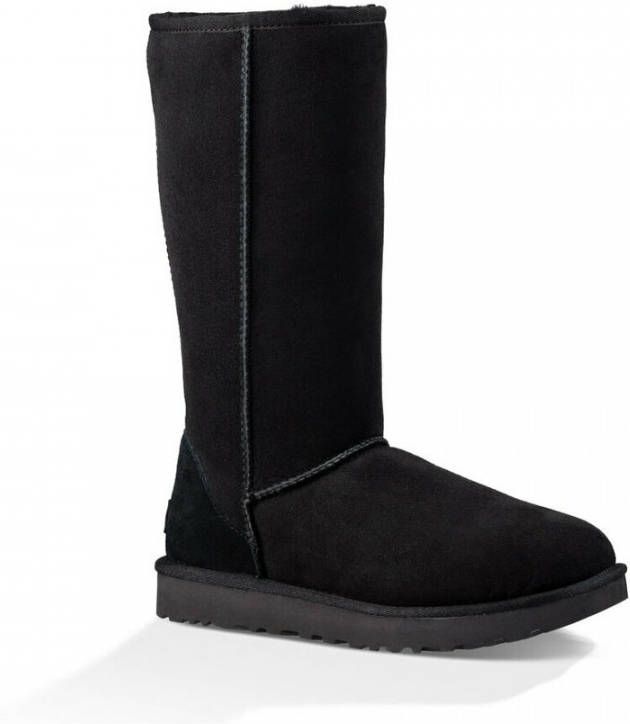 Ugg Enkelboot van schapenvacht met overlock-stiksels Black Dames