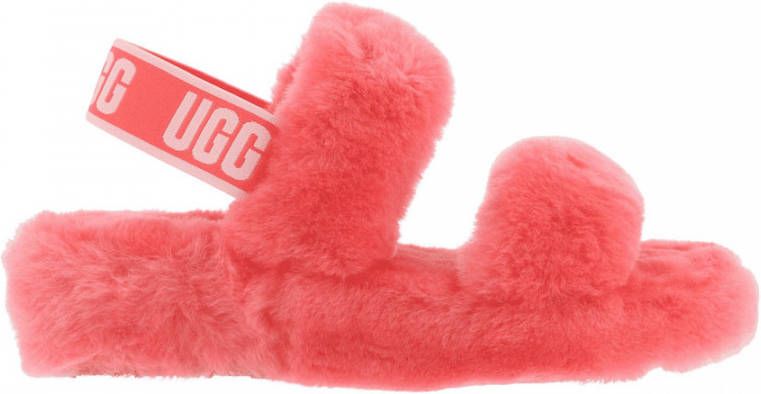 Ugg Oh Yeah Slide Sandalen voor Dames in Strawberry Sorbet | Shearling