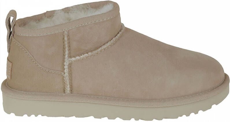 Ugg Klassieke Ultra Mini Sheepskin Laarzen Beige Dames