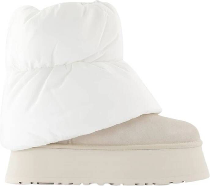 Ugg Witte Shearling Puffer Enkellaarzen White Dames