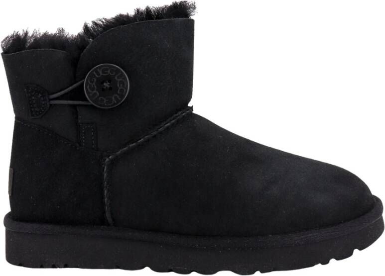 Ugg Zwarte Enkellaarzen met Nepbont Black Dames