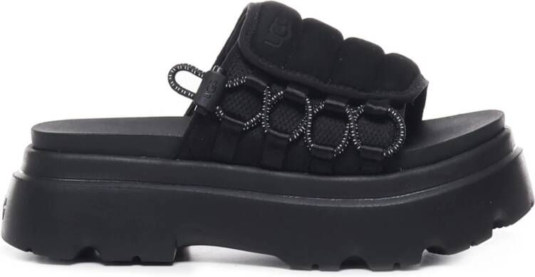 Ugg Zwarte Sandalen met Mesh Bovenwerk Black Dames