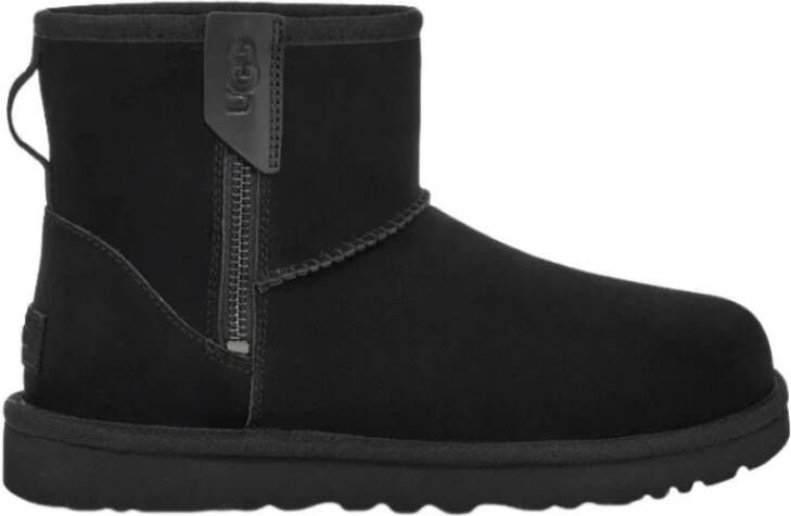 Ugg Zwarte Suède Enkellaars met Rits Black Dames