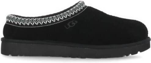 Ugg Zwarte Suède Pantoffels met Geometrisch Borduurwerk Black Dames