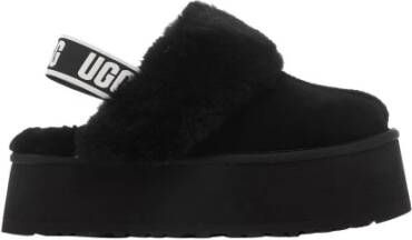 Ugg Zwarte suède en wollen slipper sandaal met 5 cm sleehak Zwart Dames