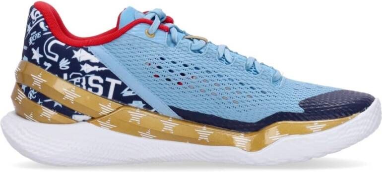 Under Armour Uniseks basketbalschoenen Curry 2 Low FloTro Tonic Midnight Marineblauw Metalen Goud 45.5