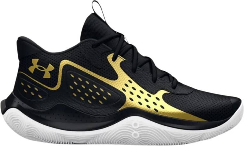 Under Armour Unisex basketbalschoenen Jet '23 Zwart Metalen Goud Metalen Goud 45.5