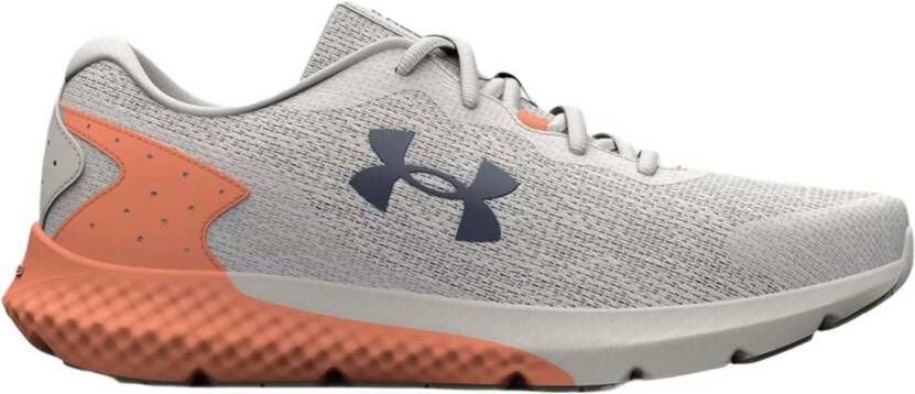 Under Armour Dameshardloopschoenen Charged Rogue 3 Knit Grijs Mist Oranje Tropic Downpour Grijs 42.5