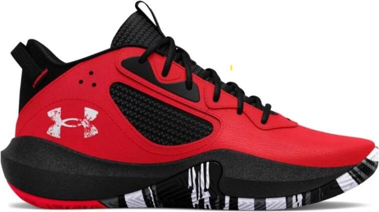 Under Armour Unisex basketbalschoenen Lockdown 6 Rood Zwart Wit 48.5