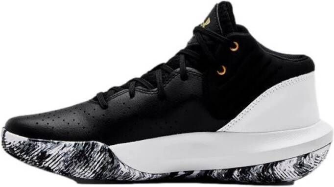 Under Armour Unisex basketbalschoenen Jet '21 Zwart Wit Metalen Goud 45.5