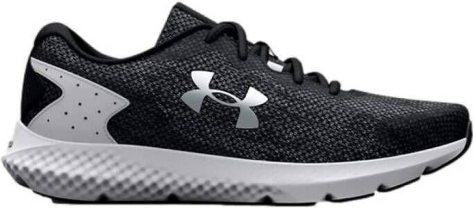 Under Armour Herenhardloopschoenen Charged Rogue 3 Knit Zwart Wit Metalen Zilver 42.5