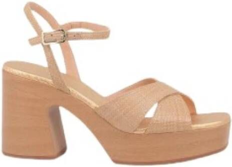 Unisa Beige Hoge Hak Sandalen voor Dames Beige Dames