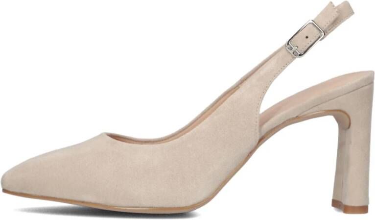 Unisa Beige Suède Pumps met Elegant Gesp Beige Dames