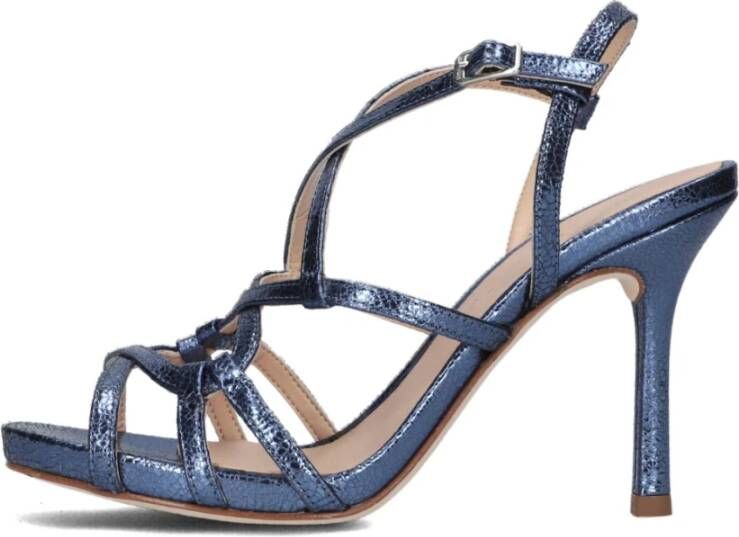 Unisa Blauwe Metallic Sandalen Yulen Blue Dames