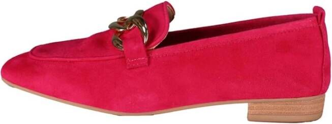 Unisa Chique Leren Loafer met Gouden Ketting Red Dames