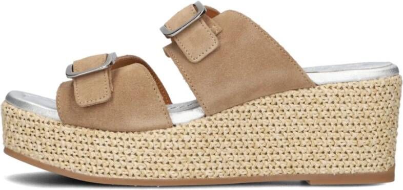 Unisa Elegante Plateau Slipper Beige Dames