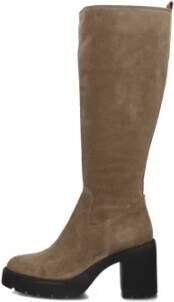 Unisa Elegante Taupe Suède Hoge Laarzen Beige Dames