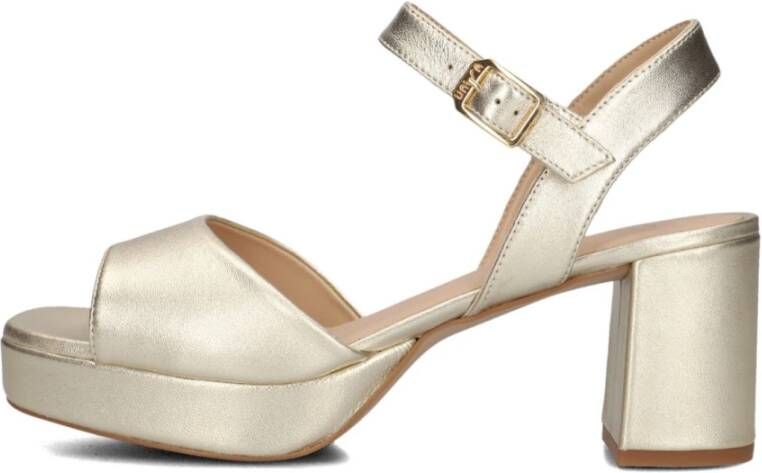 Unisa Gouden elegante sandalen met blokhak Yellow Dames