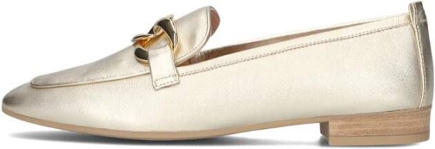 Unisa Metallic Gouden Loafers met Decoratieve Ketting Yellow Dames