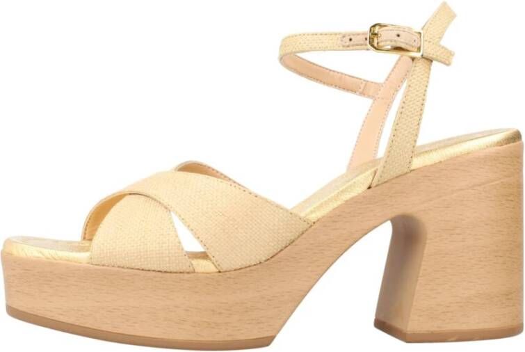 Unisa Beige Hoge Hak Sandalen voor Dames Beige Dames