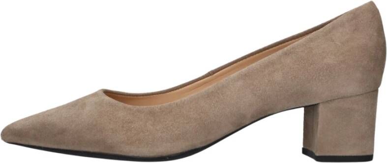 Unisa Taupe Suede Pump Hakken Beige Dames