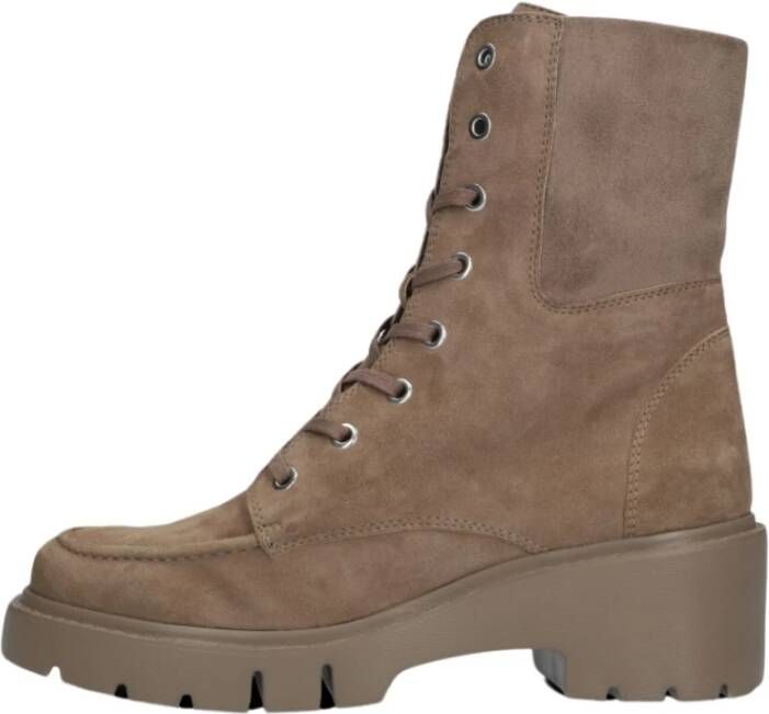 Unisa Taupe Suède Veterboots Jefis Beige Dames