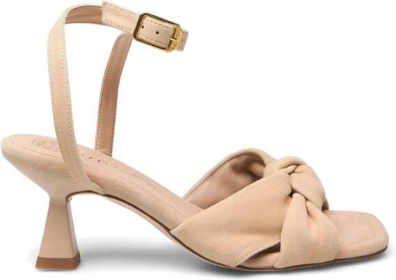 Unisa Vierkante Zool Suède Sandalen Beige Dames