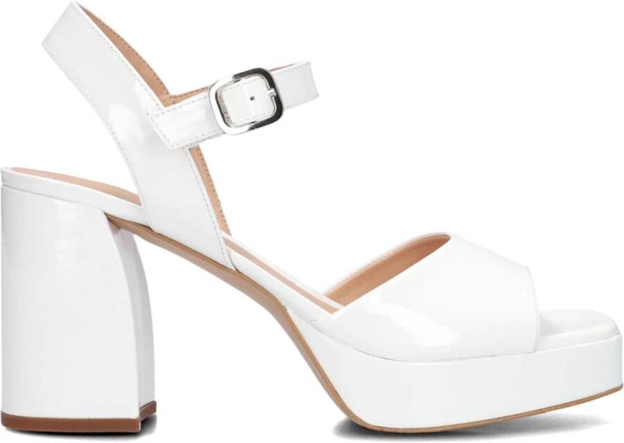 Unisa Witte Plateau Sandalen met Blokhak White Dames