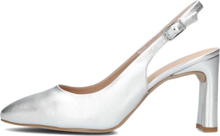 Unisa Zilver Leren Pumps Puntneus Gray Dames