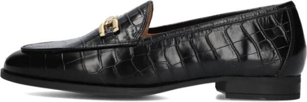 Unisa Zwarte Croco Loafers Black Dames