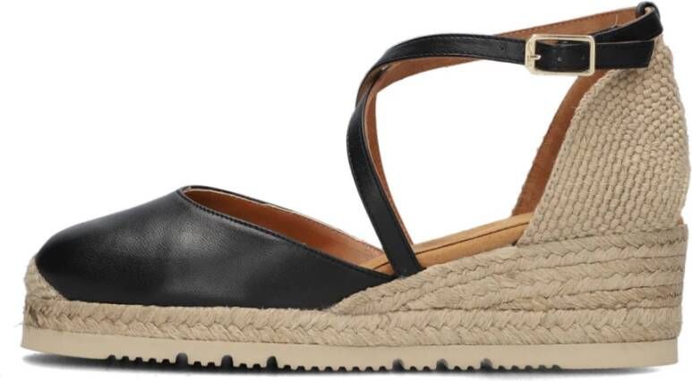 Unisa Zwarte Espadrille Sandaal Caude Black Dames