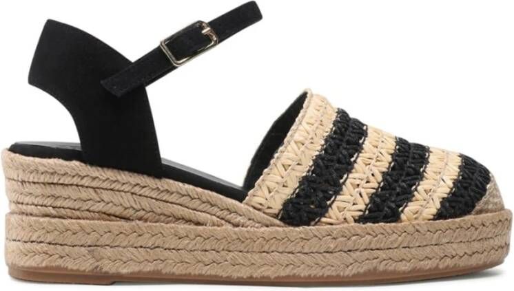 Unisa Zwarte Feestelijke Espadrilles voor Vrouwen Black Dames