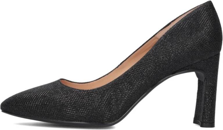 Unisa Zwarte pump met vrouwelijk design Black Dames