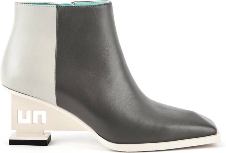 United Nude Metalen Hak Leren Enkellaarsje Gray Dames