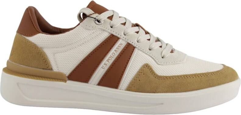 U.s. Polo Assn. Beige Leren Sneakers Multicolor Heren