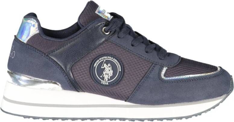 U.s. Polo Assn. Blauwe sportieve sneakers met contrastdetails Blue Dames