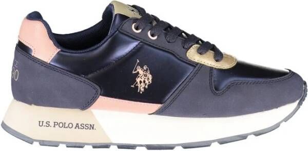 U.s. Polo Assn. Blauwe Veterschoenen met Contrastdetails Multicolor Dames