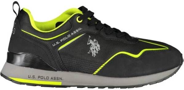 U.s. Polo Assn. Elegante zwarte vetersneakers met logodetail Black Heren