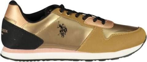 U.s. Polo Assn. Gouden Polyester Sneaker met Contrastdetails Multicolor Dames