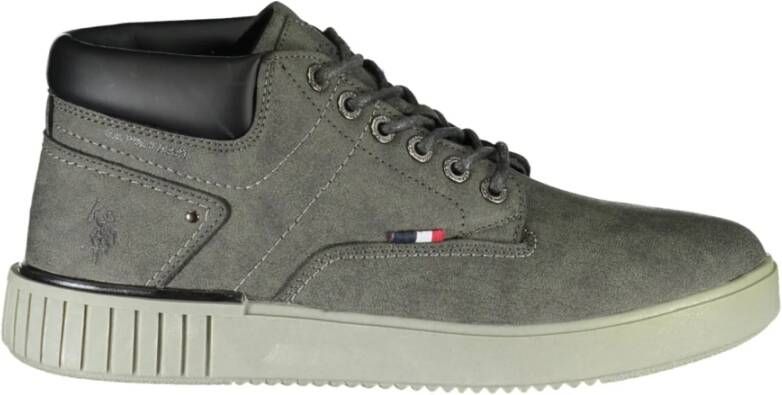 U.s. Polo Assn. Grijze Herenlaars Veters Contrast Details Gray Heren