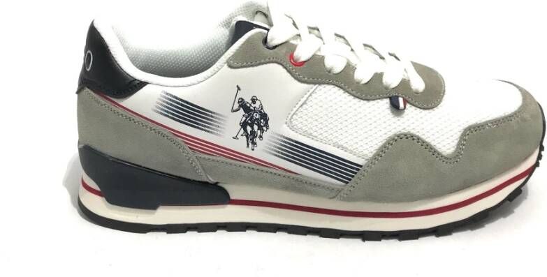 U.s. Polo Assn. Heren Witte Suede Mesh Hardloopschoenen Wit Heren